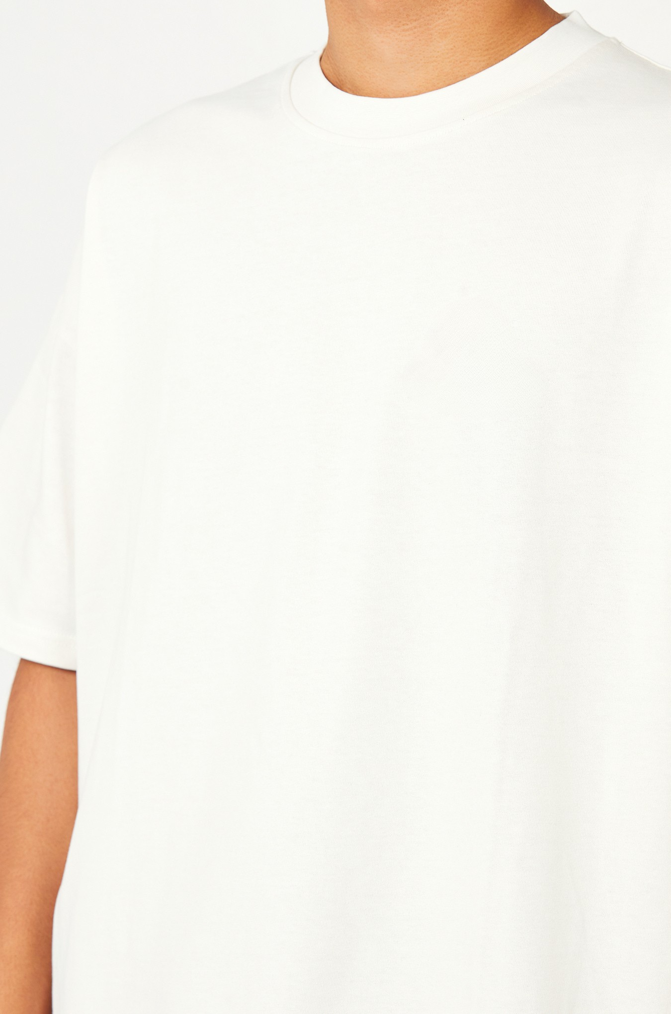 Camiseta Oversize Sin Logo - Vintage White