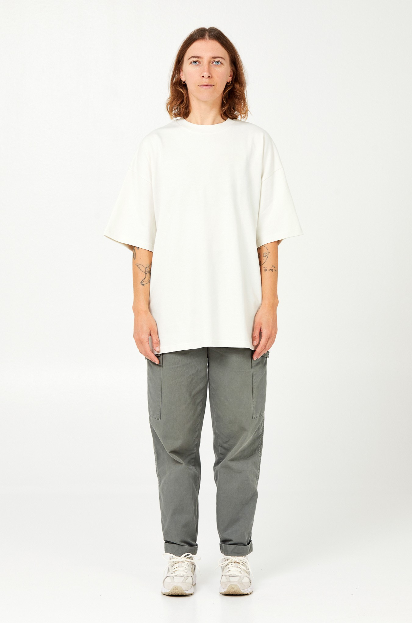 Camiseta Oversize Sin Logo - Vintage White