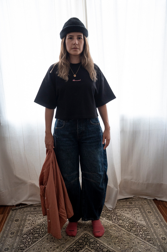 Camiseta Cropped Tee Oversize Mujer