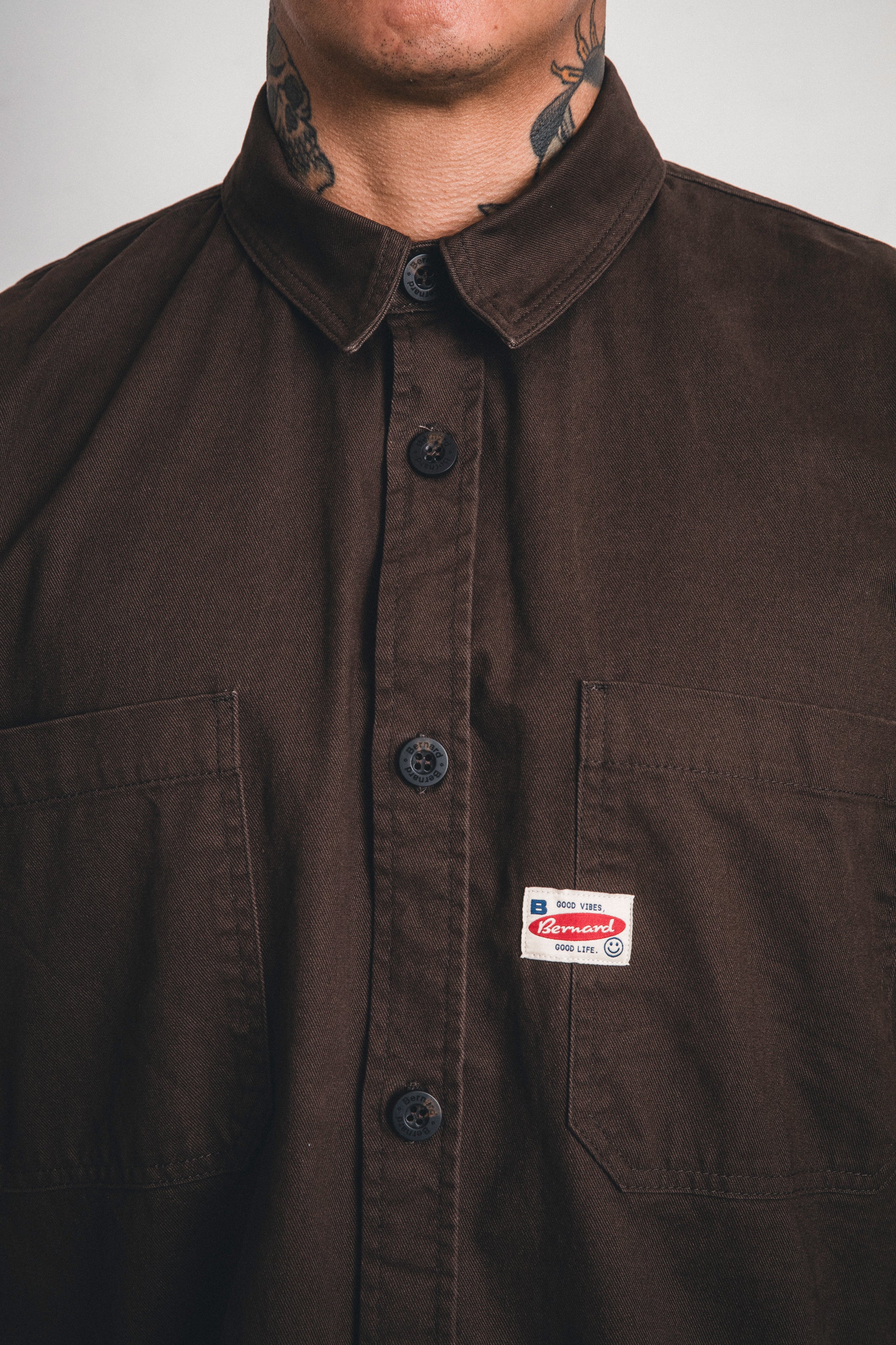Camisa Dustin Drill Overshirt - Cafe