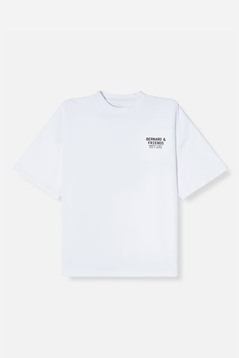 Camiseta Boxy Coffee & Flower - White