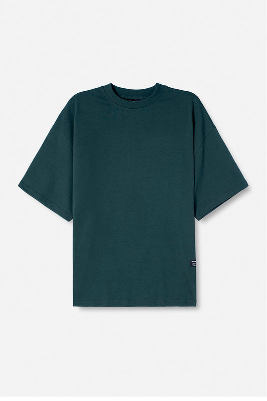 Camiseta Oversize Sin Logo - Verde Oscuro