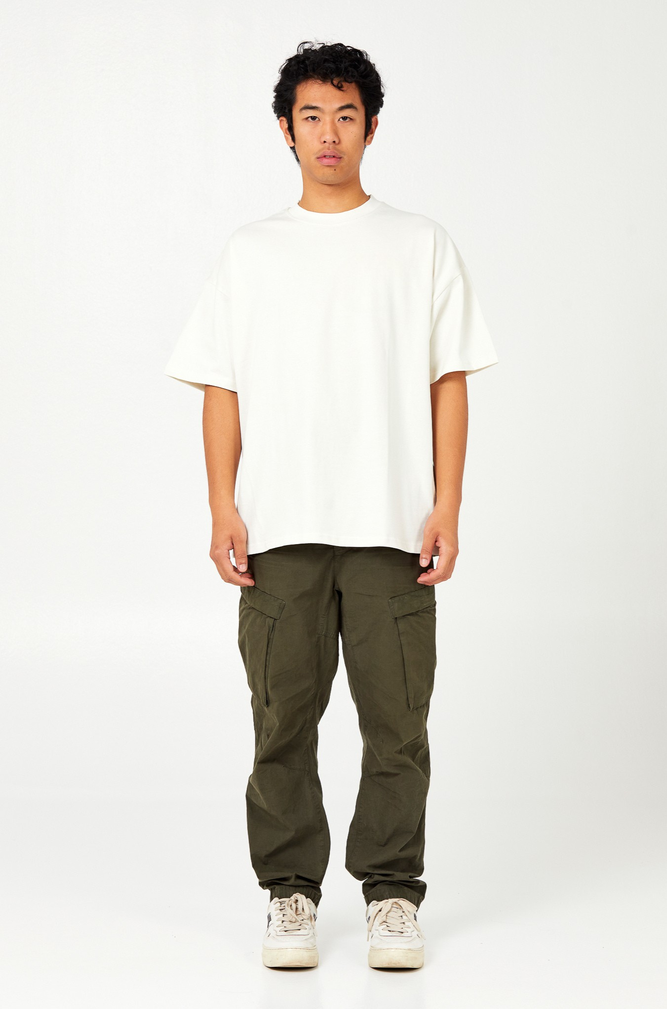 Camiseta Oversize Sin Logo - Vintage White