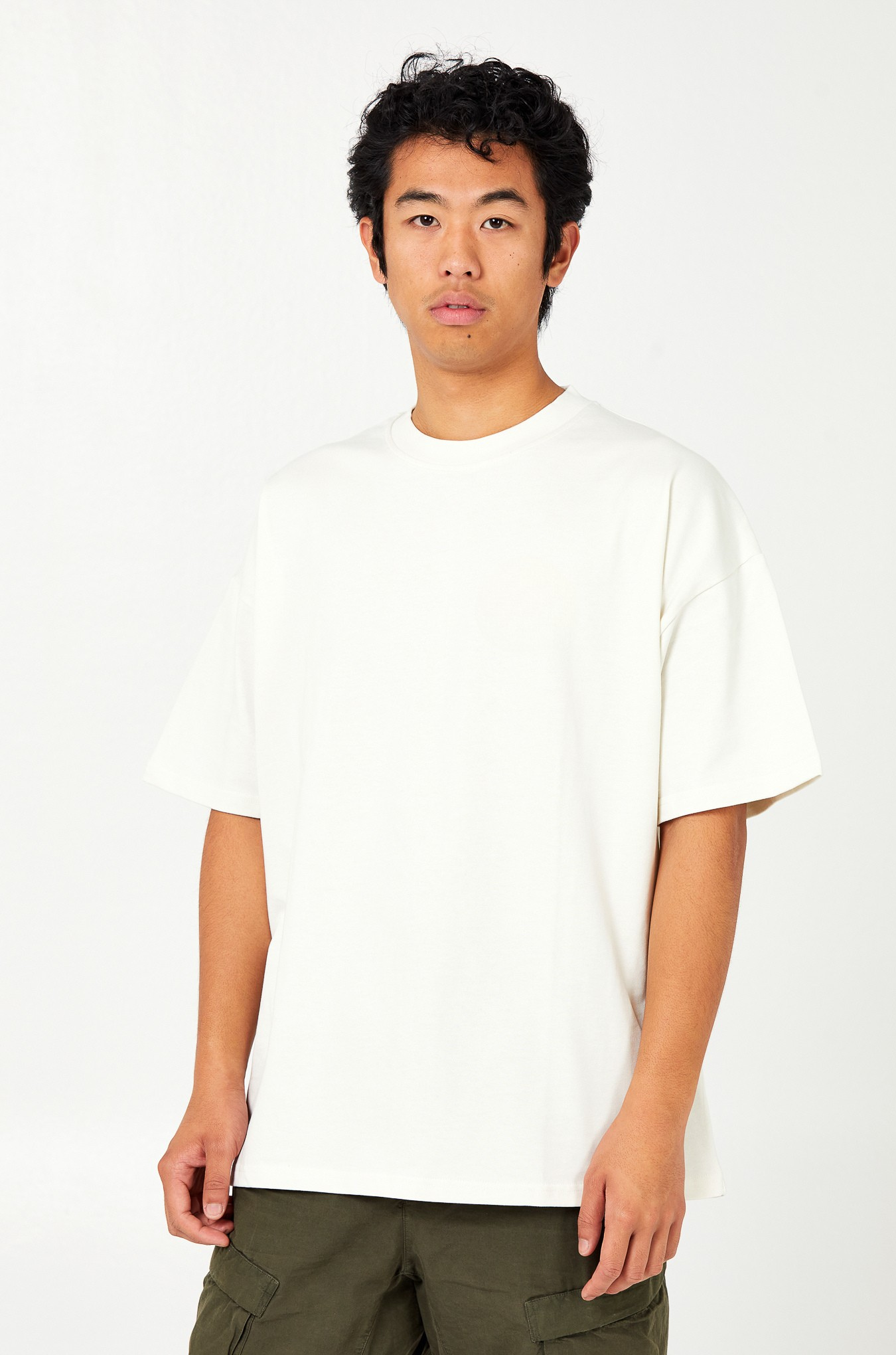 Camiseta Oversize Sin Logo - Vintage White